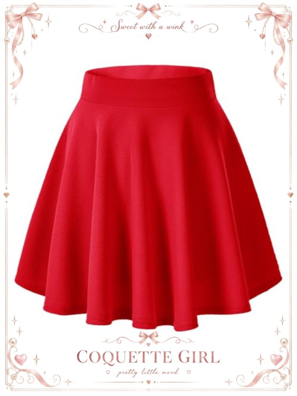 Women's Stretchy Flared Mini Skater Skirt Casual A-Line Versatile